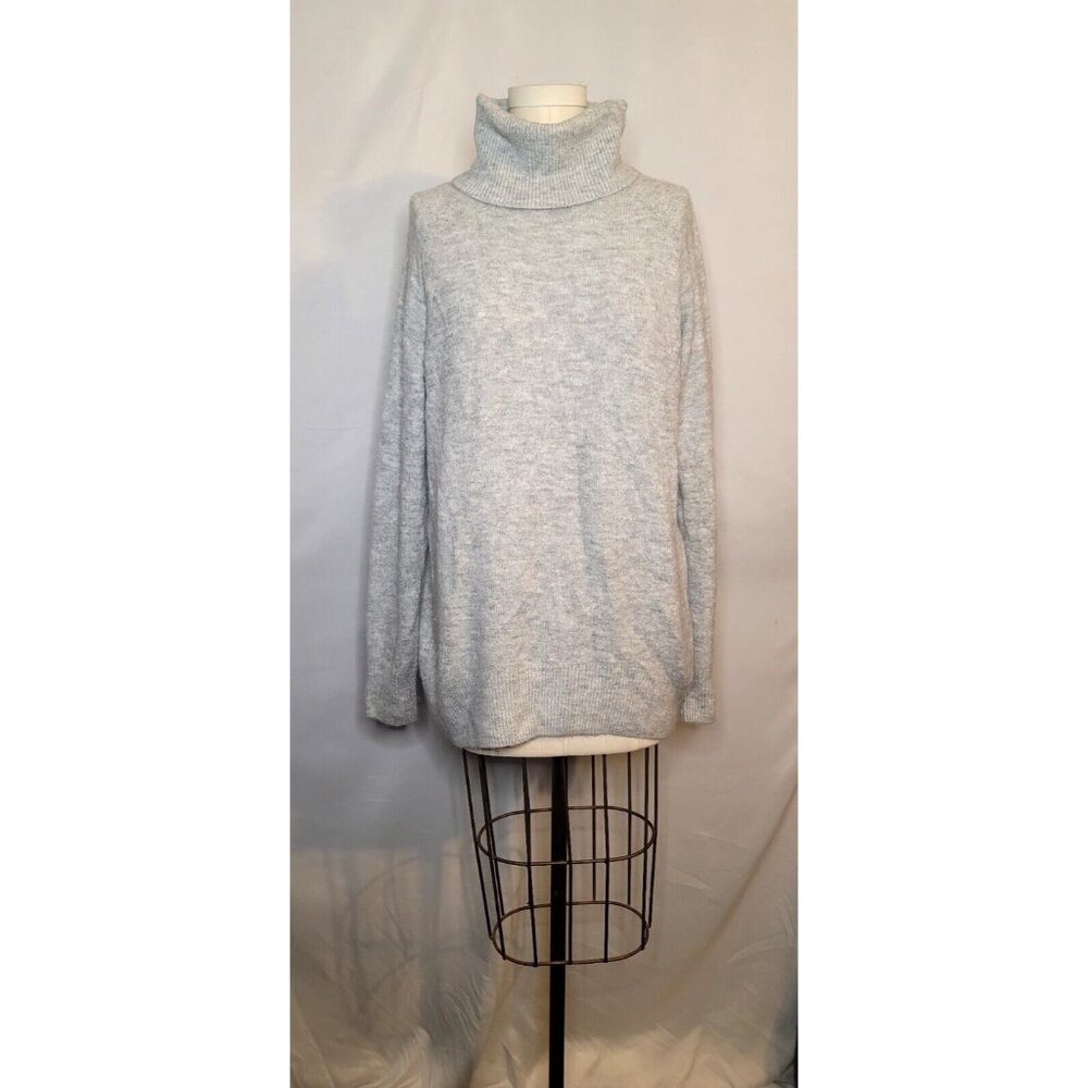 Women's Basic Soft Knit Sweater Knit Turtleneck Gray Pullover Size Xsmall